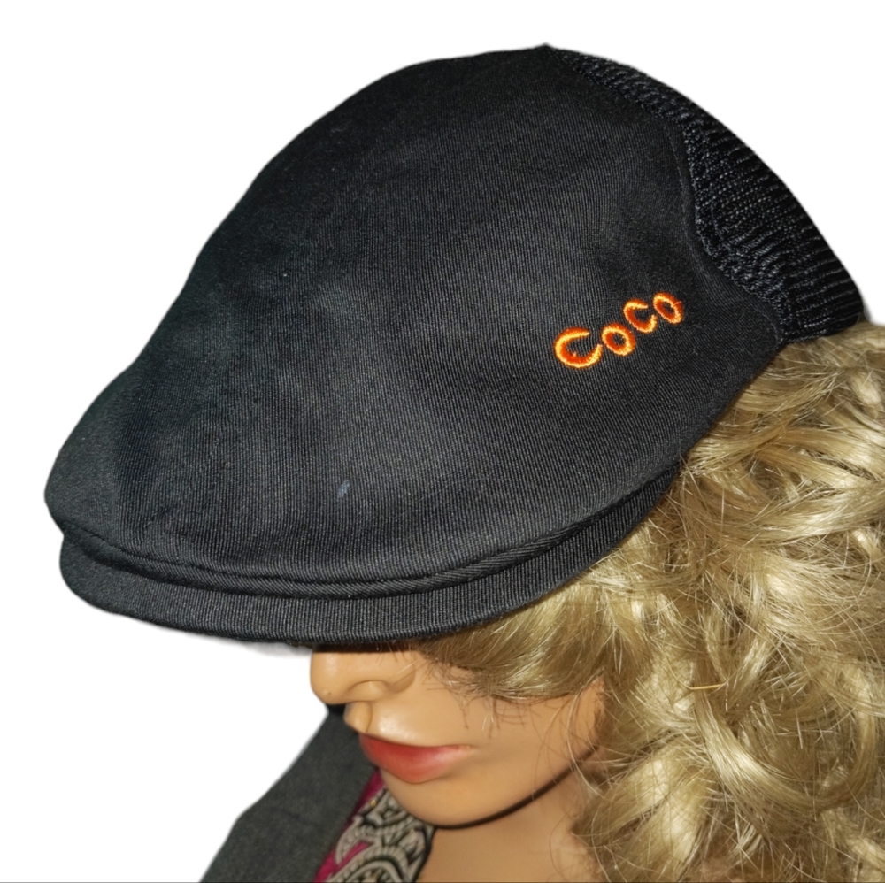 Coco Black Flat Cap Hat